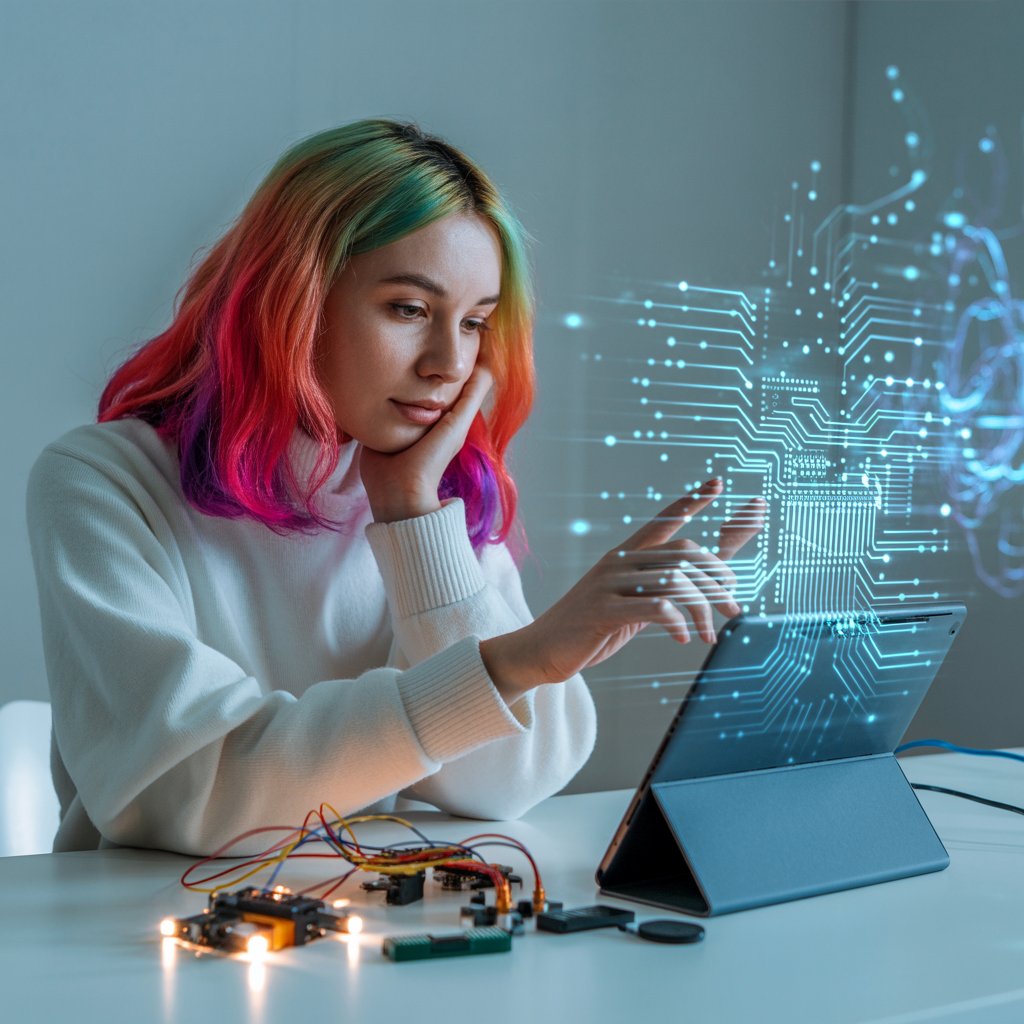 Connection and humanity in a tech-driven world with creativity and innovation.