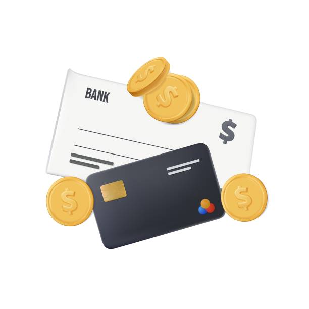 Cheque meaning explained through a digital illustration of bank cards and gold coins representing banking and financial transactions