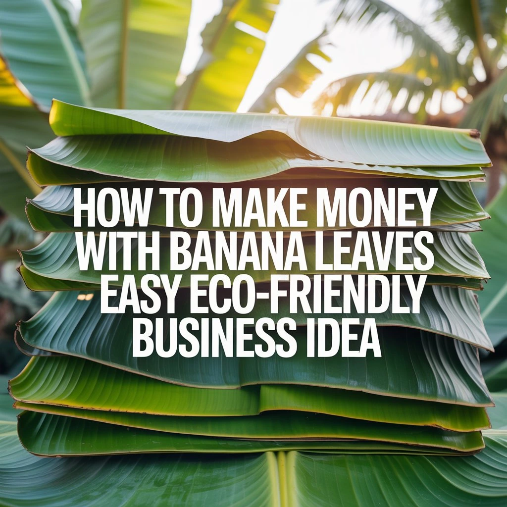 Fresh green banana leaves stacked neatly, representing an eco-friendly banana leaf business idea.