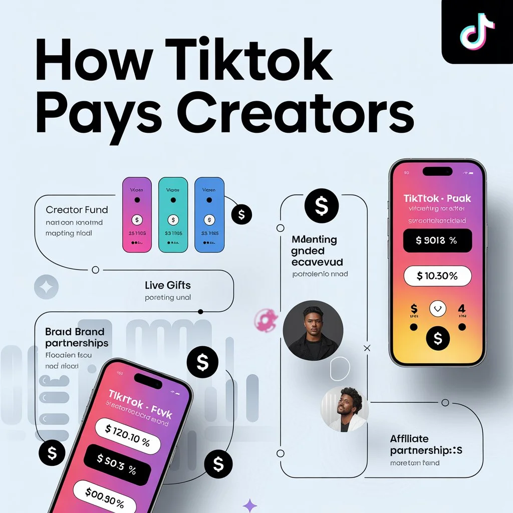 How to use TikTok for beginners showing creator payments, live gifts, and partnerships